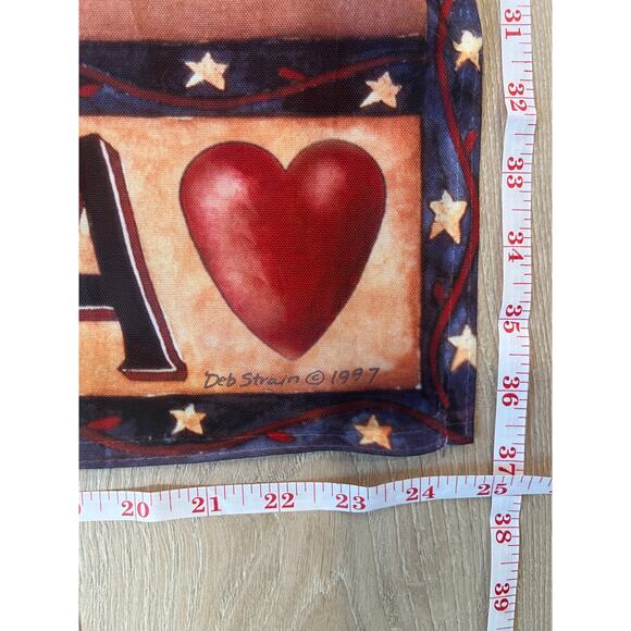 Vintage Outdoor Porch Flag American Flag Basket of Red Apples Patriotic JL - Picture 6 of 9